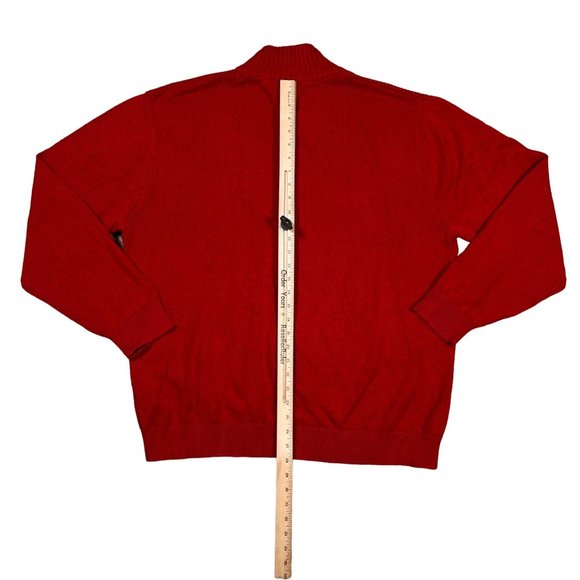 NAUTICA Sweater Men's L/S Shaker Stitch 1/4 Button Up High Neck Pullover Red 2XL - Picture 10 of 11